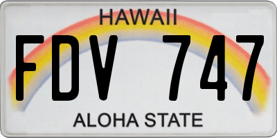 HI license plate FDV747