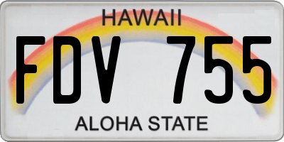 HI license plate FDV755