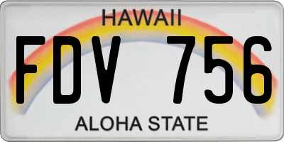 HI license plate FDV756