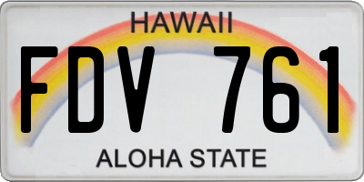 HI license plate FDV761