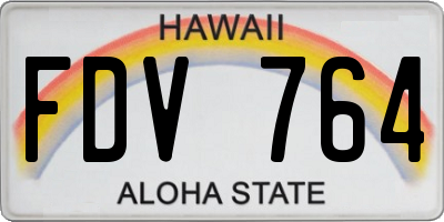 HI license plate FDV764