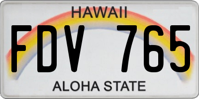 HI license plate FDV765