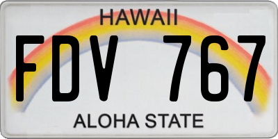 HI license plate FDV767