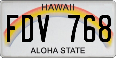 HI license plate FDV768
