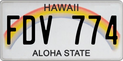 HI license plate FDV774