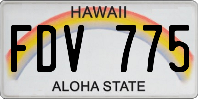 HI license plate FDV775
