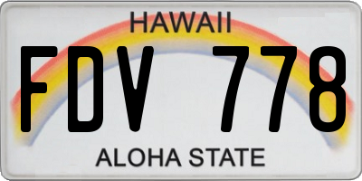 HI license plate FDV778