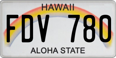 HI license plate FDV780