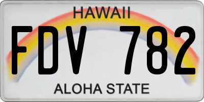 HI license plate FDV782