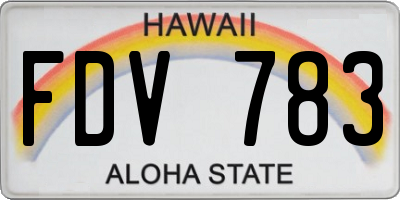HI license plate FDV783