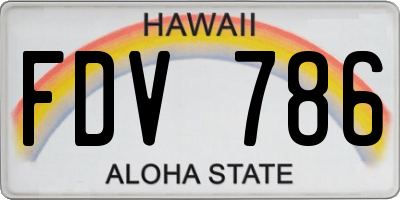 HI license plate FDV786