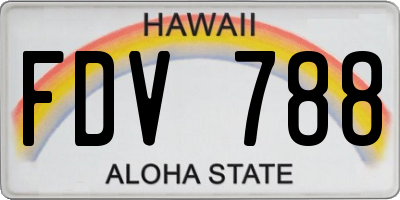 HI license plate FDV788