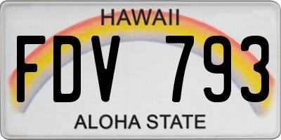HI license plate FDV793