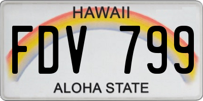 HI license plate FDV799