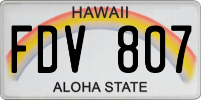 HI license plate FDV807