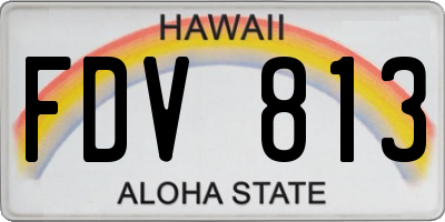 HI license plate FDV813