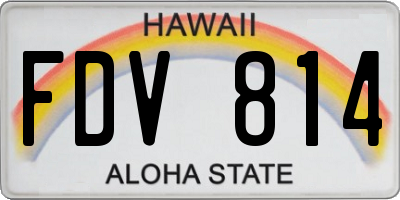 HI license plate FDV814