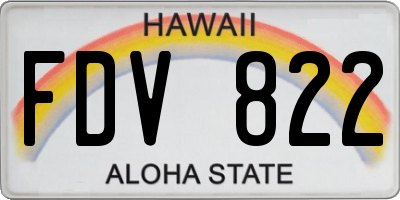 HI license plate FDV822