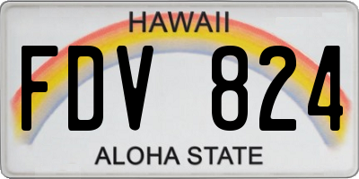 HI license plate FDV824