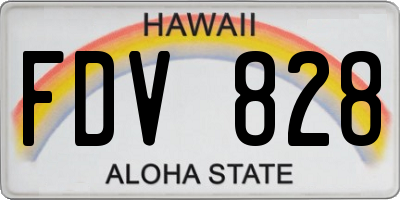 HI license plate FDV828
