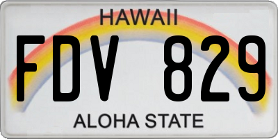 HI license plate FDV829