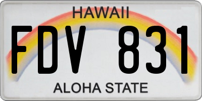 HI license plate FDV831