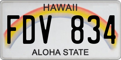 HI license plate FDV834
