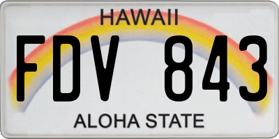 HI license plate FDV843