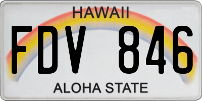 HI license plate FDV846