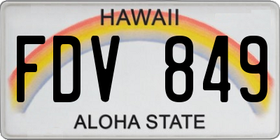 HI license plate FDV849