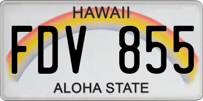 HI license plate FDV855