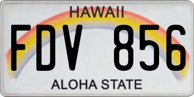 HI license plate FDV856
