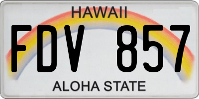 HI license plate FDV857