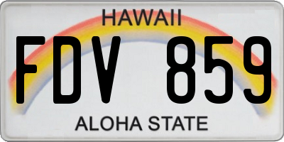 HI license plate FDV859