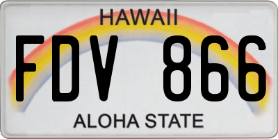 HI license plate FDV866