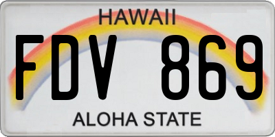 HI license plate FDV869