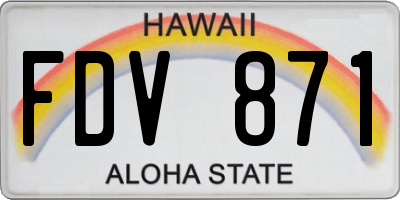 HI license plate FDV871