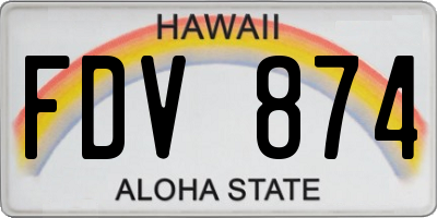 HI license plate FDV874