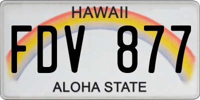 HI license plate FDV877