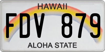 HI license plate FDV879
