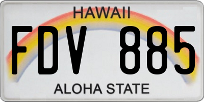 HI license plate FDV885