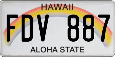 HI license plate FDV887