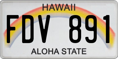 HI license plate FDV891