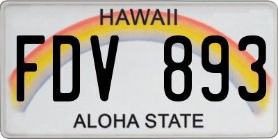 HI license plate FDV893