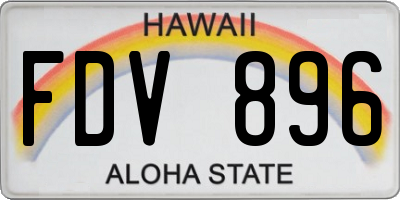 HI license plate FDV896