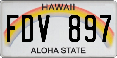 HI license plate FDV897