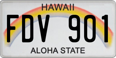 HI license plate FDV901