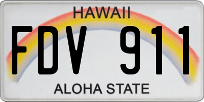 HI license plate FDV911