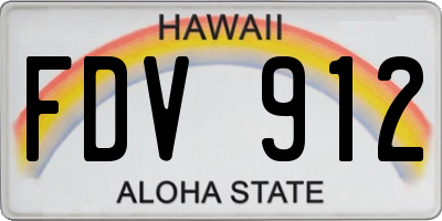 HI license plate FDV912
