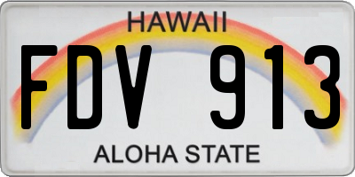 HI license plate FDV913